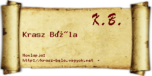 Krasz Béla névjegykártya